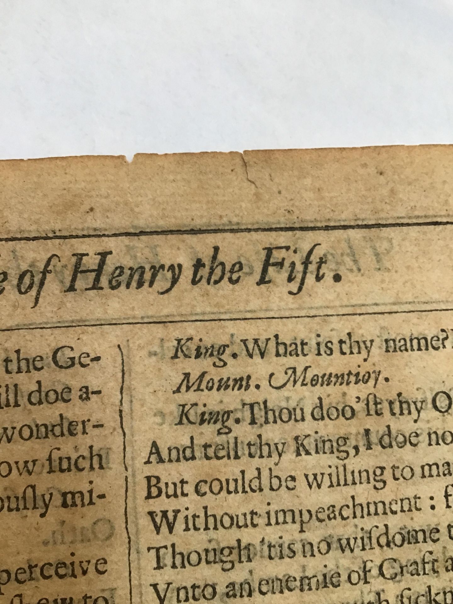 Shakespeare (William) 'The Life of Henry the Fift' pp81/82 from the Second Folio, loose It is very - Bild 6 aus 9