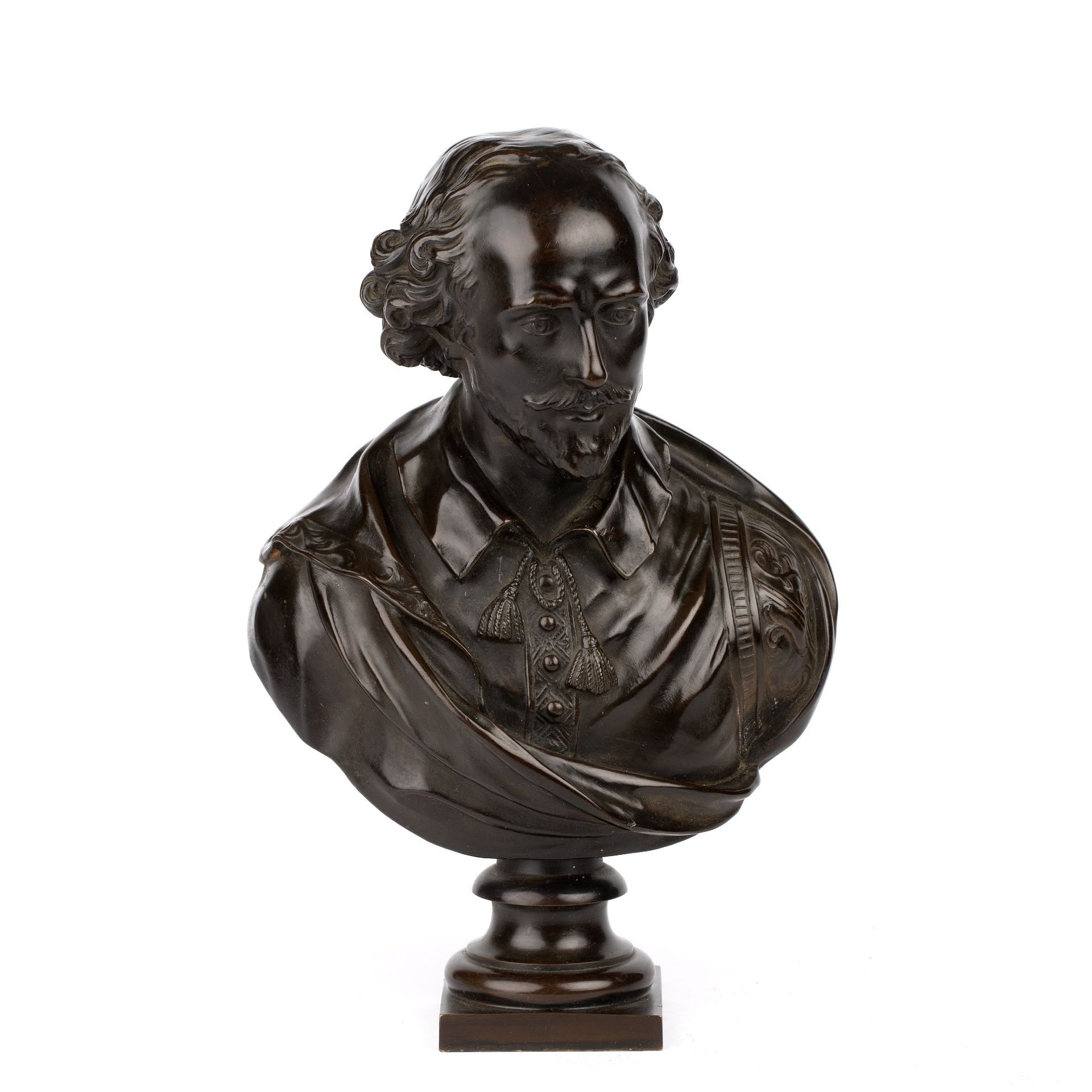 Ferdinand Barbedienne (1810-1892) a bust of Shakespeare bronze 20cm wide 27cm high A few light