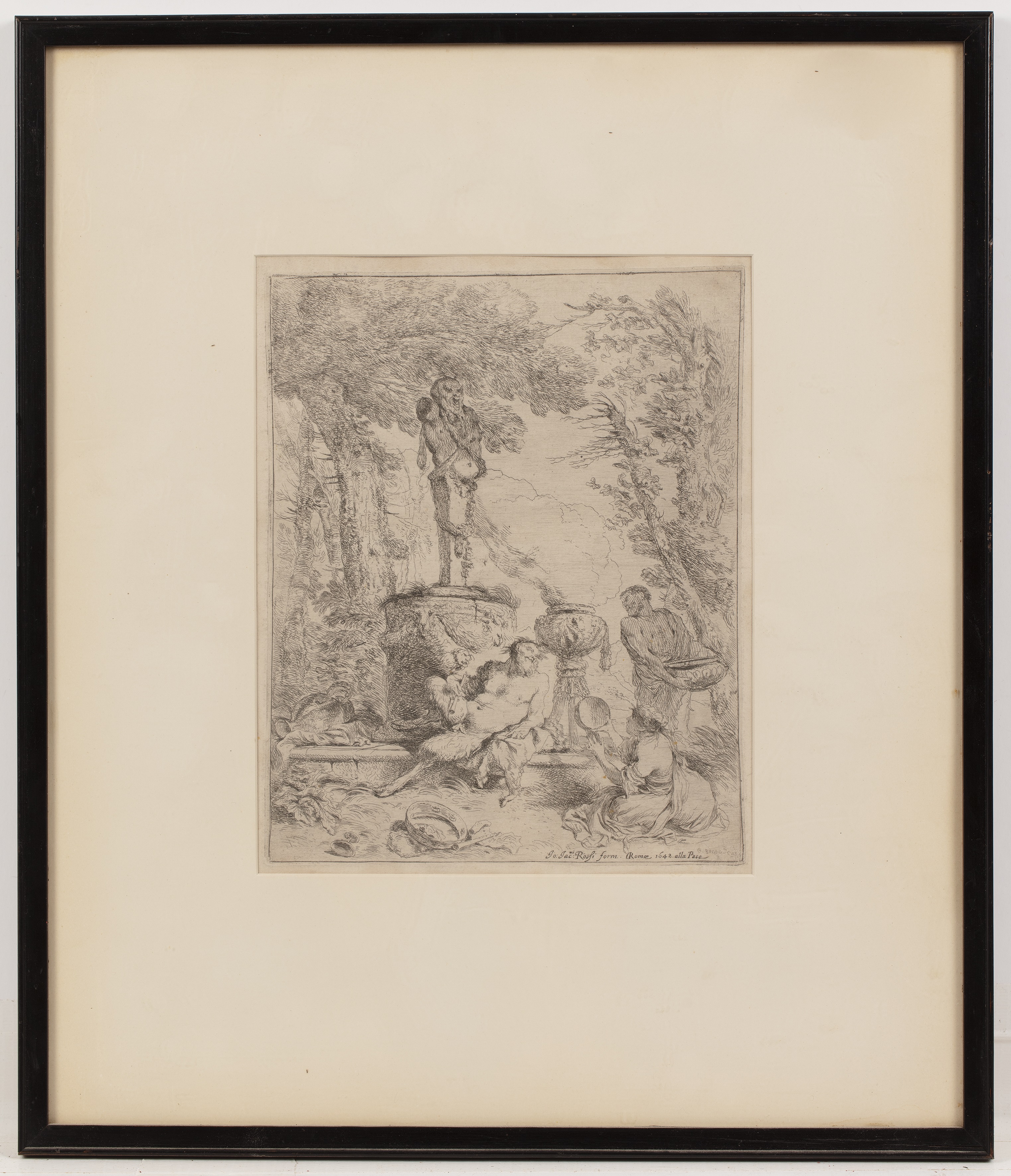 Giovanni Benedetto Castiglione The Feast before the Altar of Terminus, etching, a posthumous - Image 2 of 3