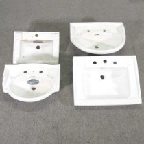 Four modern sinks, largest 64 x 50cm (4)