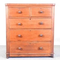 A Victorian mahogany and pine chest of drawers 97w x 44d x 107h cm