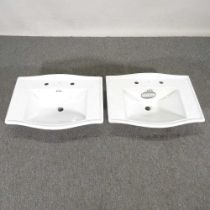 A pair of modern sinks, 69 x 49cm (2)