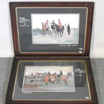 Lionel Edwards, 1878-1966, The Cue Town Hunt, a pair of prints, 28 x 40cm, together with a Lionel