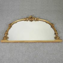 A gilt frame over mantel mirror, with carved decoration, 50 x 47cm