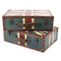 A pair of Union Jack cases, each 39cm wide (2)