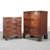 A reproduction bow front bachelor's chest, together with another, smaller (2) 56w x 44 x 74h cm