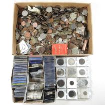 A collection of coins, to include pre-decimal, some cased
