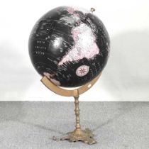 A modern 16 inch terrestrial globe, on a metal stand, 76cm high