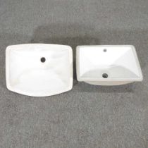 A ceramic sink, together with another larger 50 x 40cm (2)