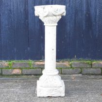 A cast stone bird bath, 83cm high