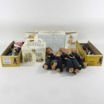 A Pelham puppet, boxed, together with another, two sets of Beatrix Potter Peter Rabbit books and