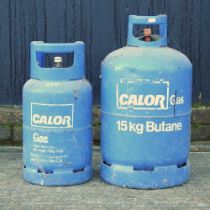 A Calor 15kg butane bottle, together with another smaller (2)