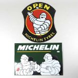 A Michelin sign, 46cm wide, together with another (2)