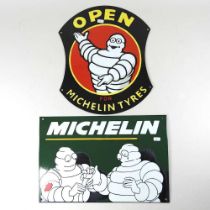 A Michelin sign, 46cm wide, together with another (2)