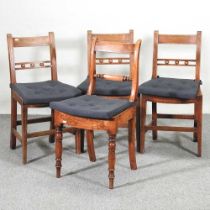 A set of three 19th century Suffolk dining chairs, together with a similar knife back chair (4)