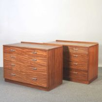 A pair of mid 20th century chests, with chrome handles, stamped for ministry of defence Enham