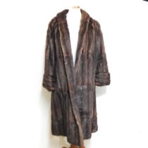 A vintage ladies three-quarter length fur coat Approximately size 12/14