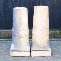 A pair of chimney pots, highest 74cm (2)