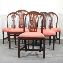 A matched set of six early 20th century dining chairs, with pink upholstered seats (6)