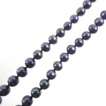 A JKA cultured pearl necklace, with a 9 carat gold clasp, 24g gross, 44cm long