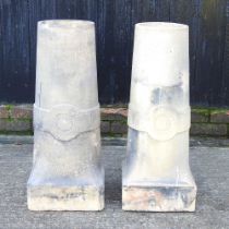A pair of chimney pots, highest 75cm (2)