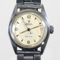 A vintage Rolex Oyster Date Precision steel cased ladies wristwatch, the signed 25mm dial, with date