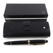 A Montblanc black Meisterstuck fountain pen, no.4810, with a 14 carat gold nib, in original case,