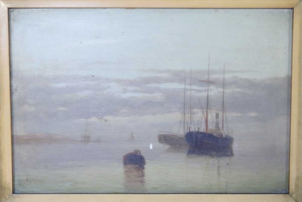 James Wilson, 20th century, sailing vessels, signed, oil on panel, a pair, 20 x 30cm (2) - Image 2 of 9