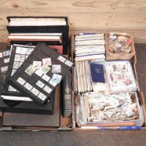A collection of mainly early 20th century European and Asian stamps, together with a collection of