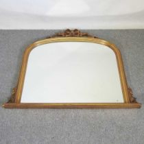 A modern gilt framed over mantle mirror, 119 x 117cm