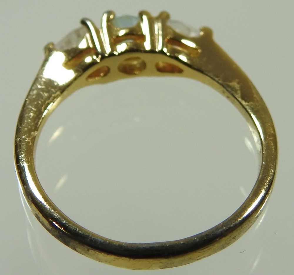 A 22 carat gold wedding band, 4.1g, size N/O, together with a 9 carat gold dress ring, of - Image 3 of 8