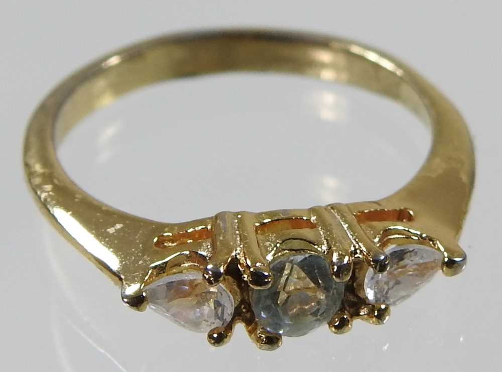 A 22 carat gold wedding band, 4.1g, size N/O, together with a 9 carat gold dress ring, of - Image 2 of 8