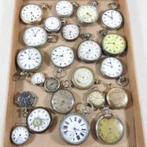 A collection of mainly 19th century pocket watches, to include silver cased and vintage wristwatches