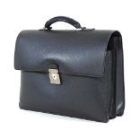A Louis Vuitton black Epi leather document or briefcase, with a compartmented interior, 41 x 33cm
