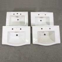 Four various sinks, largest 69 x 49cm (4)