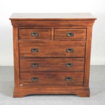 A modern hardwood chest of drawers 98w x 43d x 99h cm