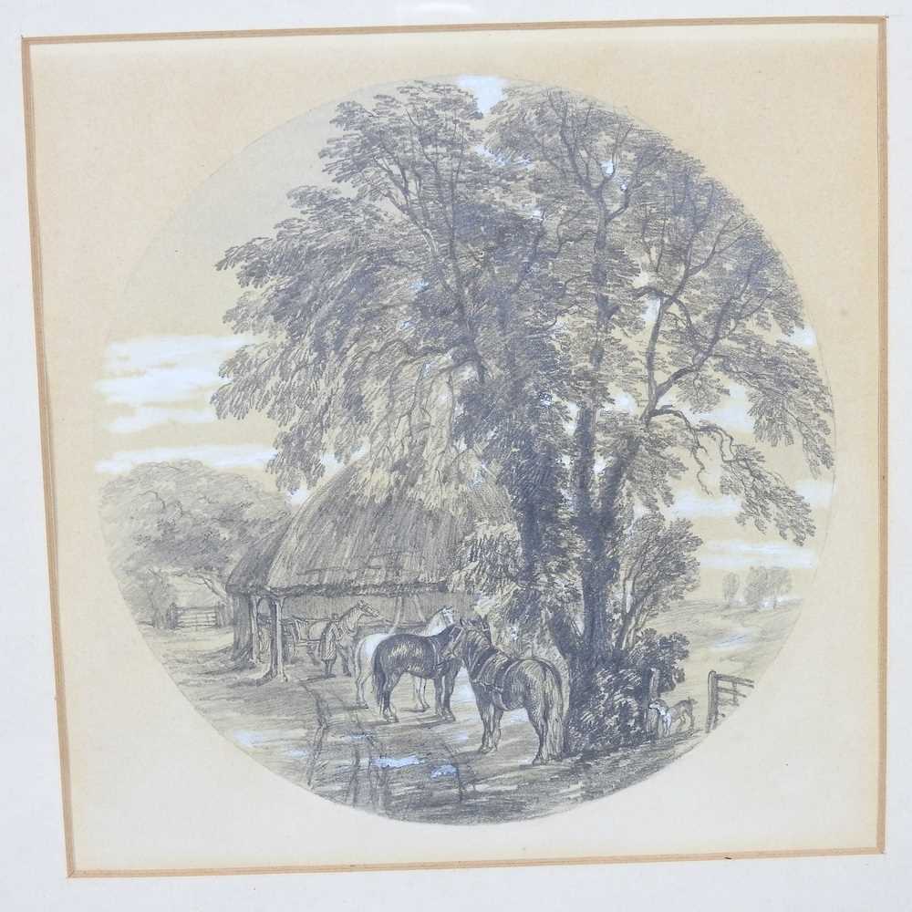 Attributed to Princess Louise Caroline, Duchess of Argyll, 1848-1939, landscape with horses, - Image 3 of 7