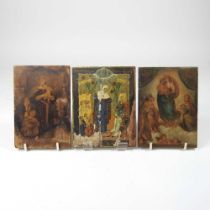 Continental school, religious icon, on panel, 13 x 10cm unframed, together with two others