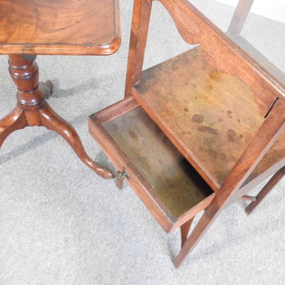 A George III mahogany tilt top occasional table, together with a night stand 47w x 49d x 67h cm - Image 4 of 5