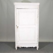 An early 20th century and later white painted French armoire 109w x 61d x 193h cm