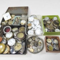A collection of mainly 19th century and later pocket watches and watch parts, for repair