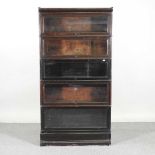 An early 20th century Globe Wernicke five tier glazed sectional bookcase 87w x 31d x 169h cm
