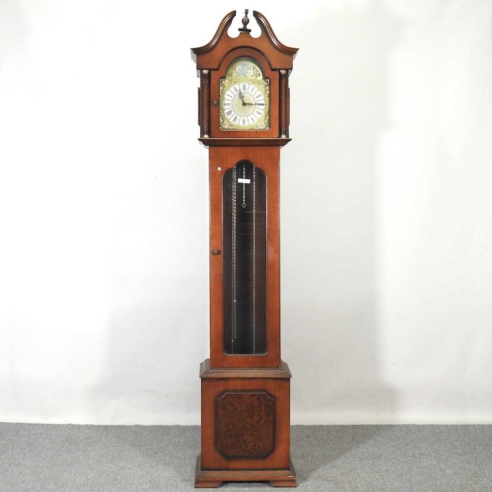 A 20th century longcase clock, 208cm high Overall condition is dirty, with signs of use. No