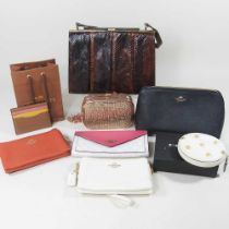 A Carvela patent ladies purse, 14cm wide, together with a collection of Coach purses and a vintage