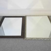 A large silver painted framed wall mirror, 133 x 101cm, together with another smaller (2)