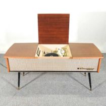 A 1970's PYE stereophonic G63 black box record player 133w x 50d x 63h cm