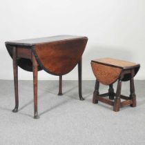 A George III mahogany pembroke table, together with a small drop leaf oak occasional table (2) 96w x