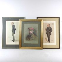 E Wardle, early 20th century, a military gentleman, signed pastel on paper, 31 x 22cm, together with