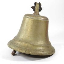 A 19th century bronze school bell, 24cm high Overall condition is complete but dirty and marked. The