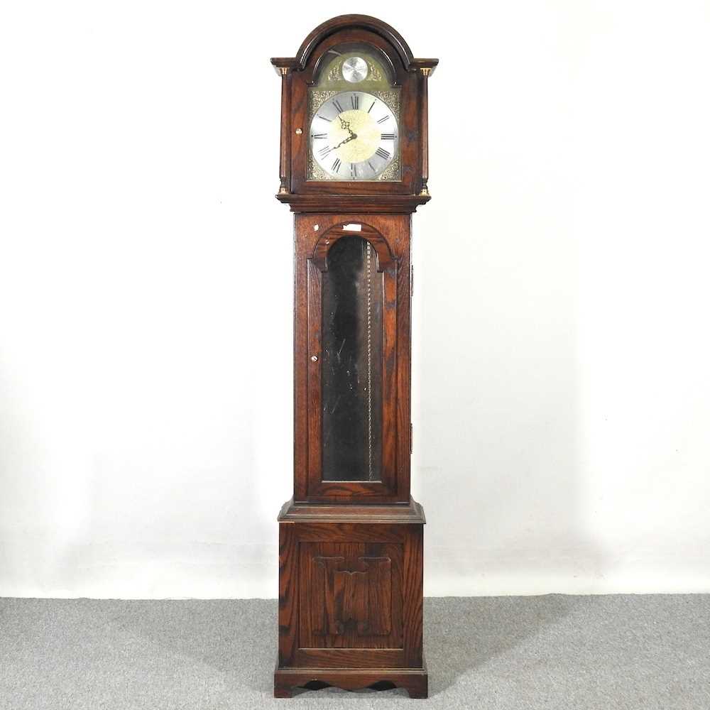 A modern oak cased longcase clock, by Jaycee, 188cm high No weights or pendulum